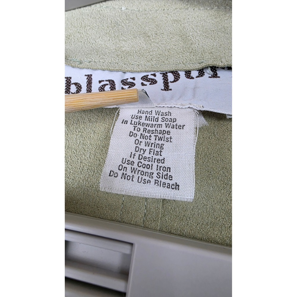 Blassport Midi Dress Womens 14 Sage Green Ultra Suede Button Front Matching Belt - Picture 3 of 16